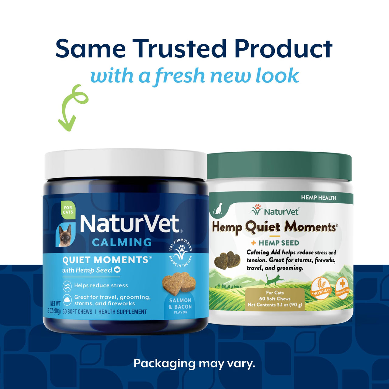 NaturVet Hemp Quiet Moments Plus Hemp Seed for Cats, 60 ct Soft Chews, Made in USA