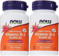 Thumbnail for Now Foods Vitamin D3 5,000 IU, 240 softgels (Pack of 2)