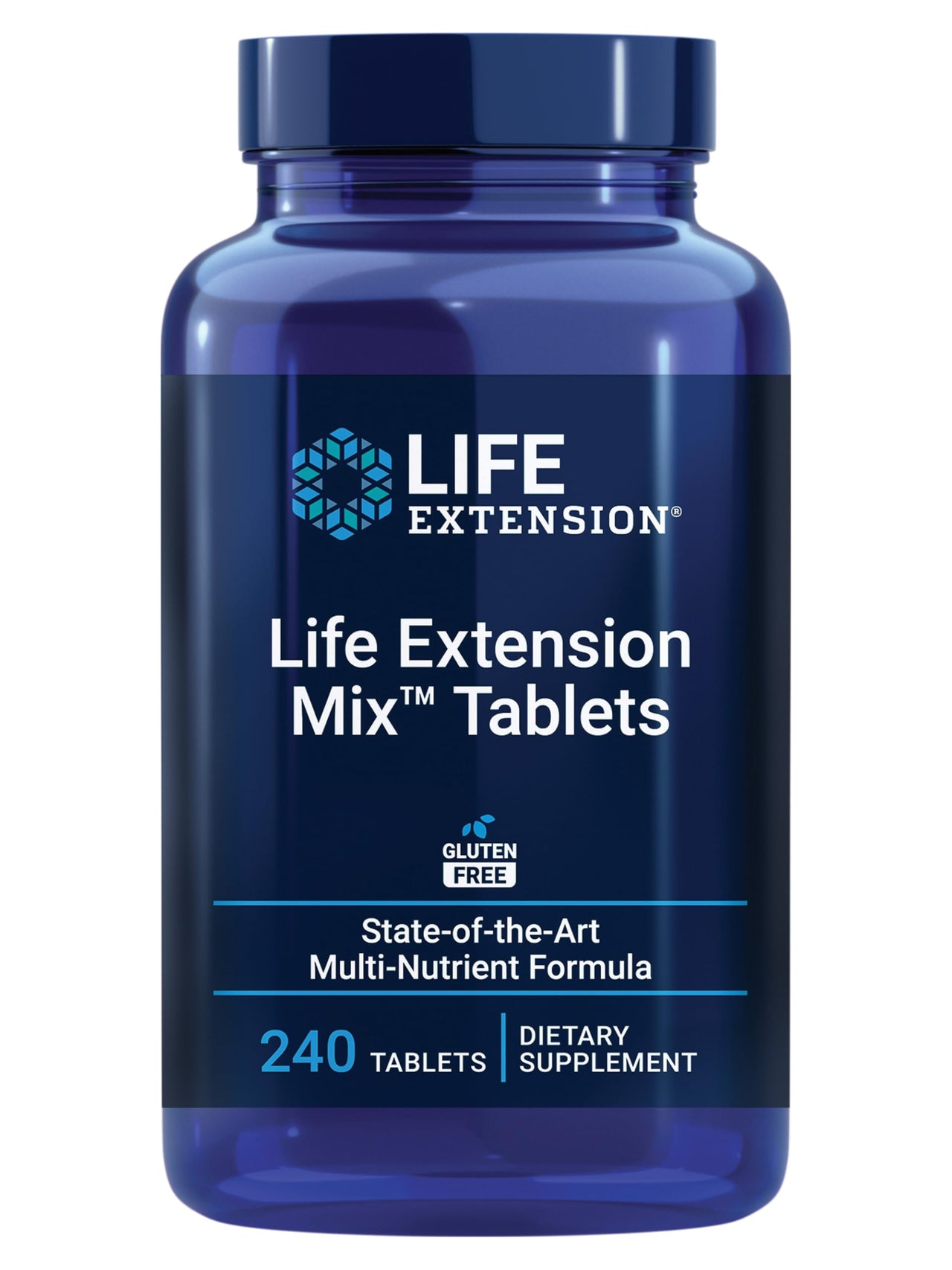 Life Extension Mix Tablets, high-Potency, Advanced Vitamin, Mineral, Fruit & Vegetable Formula, Vitamin C, B, D, E, Magnesium, for Whole-Body Health, Healthy Aging, Gluten-Free, 240 Tablets
