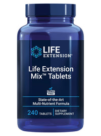 Thumbnail for Life Extension Mix Tablets, high-Potency, Advanced Vitamin, Mineral, Fruit & Vegetable Formula, Vitamin C, B, D, E, Magnesium, for Whole-Body Health, Healthy Aging, Gluten-Free, 240 Tablets