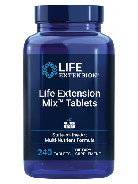 Life Extension Mix Tablets, high-Potency, Advanced Vitamin, Mineral, Fruit & Vegetable Formula, Vitamin C, B, D, E, Magnesium, for Whole-Body Health, Healthy Aging, Gluten-Free, 240 Tablets