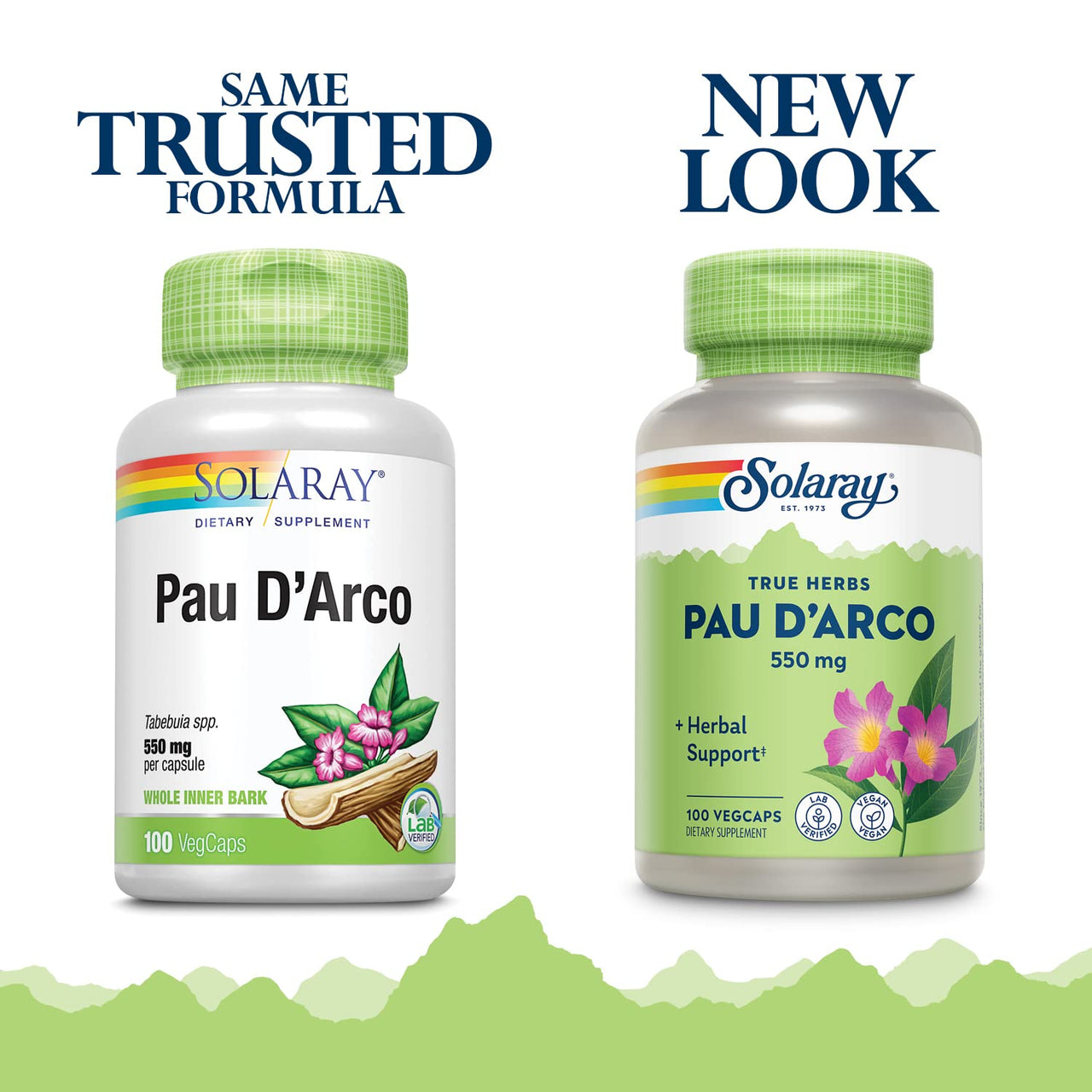 Solaray PAU D'arco Inner Bark Capsules, 510 mg | 33 Servings, 100 Count