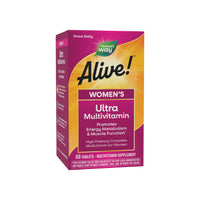 Thumbnail for Nature's Way Alive! Ultra Multivitamin for Women, Complete Daily Women's Vitamins, High Potency Formula, Promotes Energy Metabolism and Muscle Function*, Vitamin A, C, D, Methylated B12, 60 Tablets