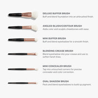 Thumbnail for Morphe Rose Away Makeup Brushes - 6 Piece Makeup Brush Set of Eye and Face Brushes - Made with Synthetic Bristles and Includes Makeup Brush Case (6 Count)