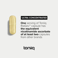 Thumbnail for Toniiq Ultra High Potency 1400mg NAD Supplement - NAD+ Nicotinamide B3 Blend with D-Ribose, Niacin -with RiaGev - 3rd Party Tested