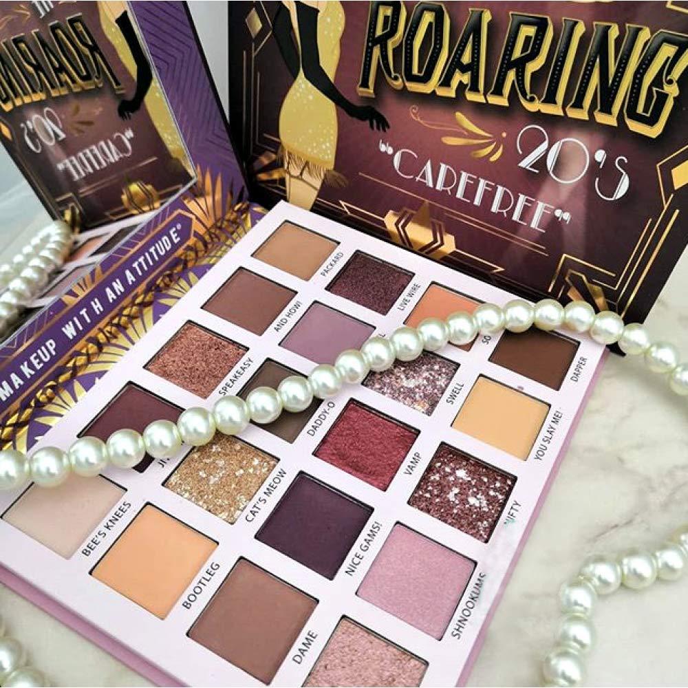 RUDE Roaring 20’s Eyeshadow Palette | Bold, Velvety Matte & Shimmer Shades for Vintage Glam Looks | Blendable, High-Pigment, Vegan & Cruelty-Free Makeup Palette [Carefree]