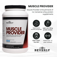 Thumbnail for Beverly International Muscle Provider, 28 Servings, Vanilla. Super-Fast-Absorbing Whey Protein Powder for Recovery, Lean Muscle. Fills Your Muscles, not Your Stomach. Tastes Like Ice Cream