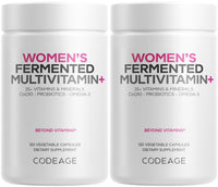 Thumbnail for Codeage Women’s Daily Multivitamin, 25+ Vitamins & Minerals, Fermented, Organic Whole Foods, Probiotics Supplement - Vitamin A, B, C, D, E & K, Omega 3, Zinc – Vegan - 2 Pack