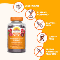 Thumbnail for Sundown Magnesium Citrate Gummies, Raspberry Flavored, 60 Count