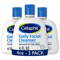 Thumbnail for Cetaphil Face Wash, Daily Facial Cleanser for Sensitive, Combination to Oily Skin, 4 Oz 3 Pack, Gentle Foaming, Soap Free, Hypoallergenic