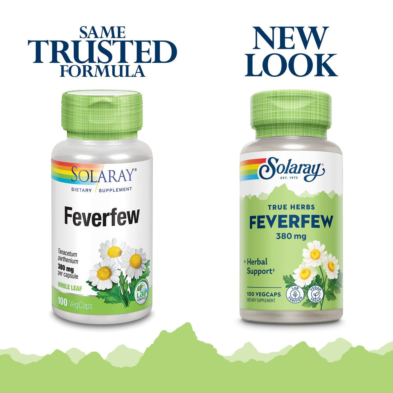 SOLARAY Feverfew Leaf 380 mg | Healthy Circulation, Blood Vessel Tone, Comfort Support | Non-GMO & Vegan | 100 VegCaps