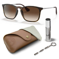 Thumbnail for Ray-Ban RB4187 CHRIS Square Shape Sunglasses With Eyewear Kit Bundle - High Bridge Fit - Ideal Formal and Casual Wear Square Sunglasses