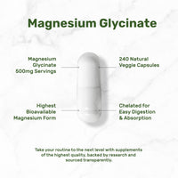 Thumbnail for Deal Supplement Magnesium Glycinate 500mg, 240 Veggie Capsules | 100% Chelated for Easy Absorption | Essential Mineral Supplement | Non-GMO, Gluten-Free