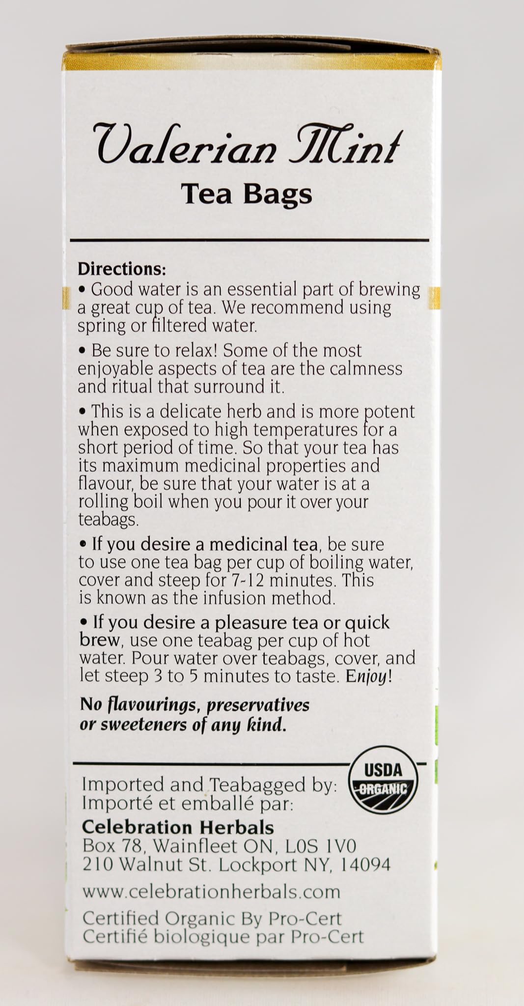 CELEBRATION HERBALS Organic Valerian Mint Tea, 24 CT
