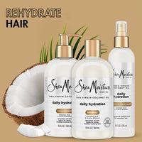 Thumbnail for SheaMoisture Shampoo & Conditioner + Leave-in Treatment, Daily Hydration with Coconut Oil, Hair Detangler, Frizz Control, Cruelty-Free (3 Piece Set)