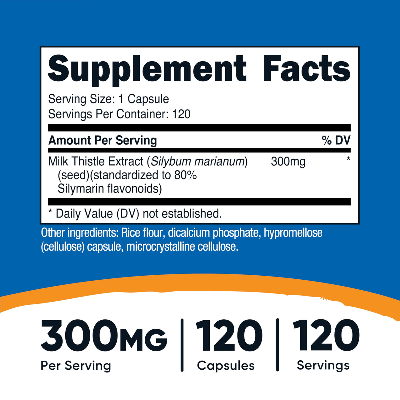 Nutricost Milk Thistle Capsules 300mg, 120 Capsules (80% Silymarin) - Gluten-Free & Non-GMO