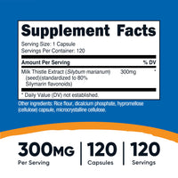 Thumbnail for Nutricost Milk Thistle Capsules 300mg, 120 Capsules (80% Silymarin) - Gluten-Free & Non-GMO