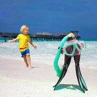 Thumbnail for Kids Snorkeling Set with Fins Anti Leak Snorkeling Gear for Kids with Adjustable Flippers, Youth Junior Full Dry Snorkel Set Swimming Goggles with Nose Cover Diving Mask Scuba with Bag, 5-14 Yrs