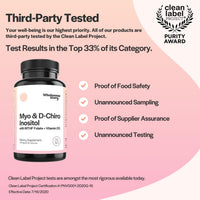 Thumbnail for Myo-Inositol & D-Chiro Inositol Capsules with MTHF, Folate, Vitamin D| Support for Ovarian Function, Hormone Balance, & Homocysteine Levels | Fertility Supplements for Women | 40:1 Ratio