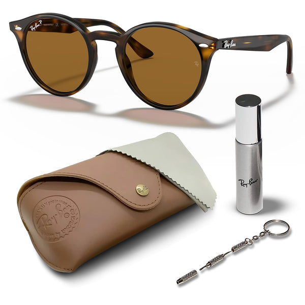 Ray-Ban RB2180 Round Shape Polarized Sunglasses for Men and Women- Timeless Classic Sun Glasses with Modern Elegance - Premium UV Protection - Designer Men's and Women's Sunglasses