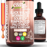 Thumbnail for para Defend Wormwood Black Walnut Cleanse for Humans Drops Liquid Soursop Garlic Pumpkin Seed PAU D'Arco Oil of Oregano Turmeric Berberine Neem Extract Hull Bark Tincture by Clean Nutra