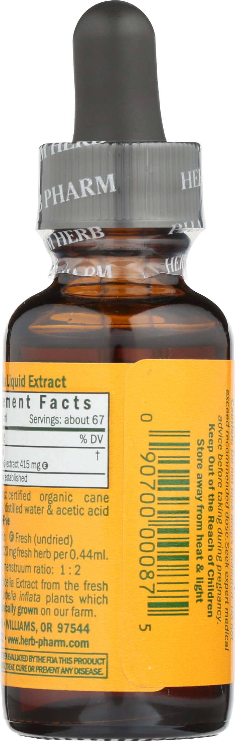 Herb Pharm Certified Organic Lobelia Liquid Extract for Musculoskeletal System Support - 1 Ounce (DLOBEL01)