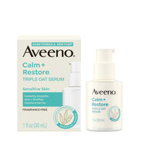 Thumbnail for Aveeno Calm + Restore Triple Oat Hydrating Face Serum for Sensitive Skin, Gentle Lightweight Hydrating Serum for Face Instantly Smooths Skin, Non-Comedogenic, Hypoallergenic, Fragrance-Free