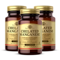 Thumbnail for Solgar Chelated Manganese - 100 Tablets, Pack of 3 - Supports Bone, Joint & Nerve Health - Non-GMO, Vegan, Gluten Free, Dairy Free, Kosher - 300 Total Servings