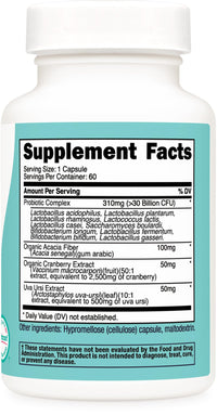 Thumbnail for Nutricost Probiotic for Women 30 Billion CFU, 60 Capsules - Complex with Acacia Fiber, Uva Ursi & Cranberry Extract, Non-GMO & Gluten Free