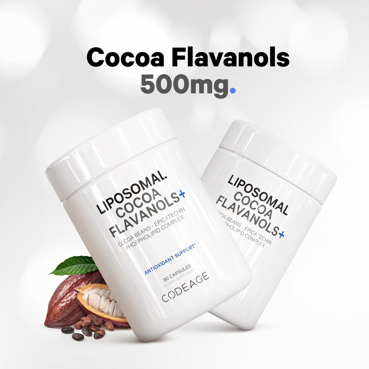Codeage Liposomal Cocoa Flavanols Supplement - Cocoa Flavanols - Epicatechin Flavonoid - CocoHeart Flavanol Formula - Cocoa Beans - Vegan, Non-GMO - 90 Capsules