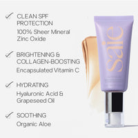 Thumbnail for Saie Mini Sunvisor Broad Spectrum Face Sunscreen Moisturizer SPF 35 - Hydrating Daily Sunscreen with 100% Sheer Mineral Zinc Oxide, Hyaluronic Acid + Vitamin C for Radiant, Dewy Skin (0.5 fl oz)
