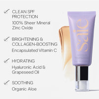 Thumbnail for Saie Sunvisor Broad Spectrum Sunscreen Moisturizer SPF 35 - Hydrating Daily Face Sunscreen with 100% Sheer Mineral Zinc Oxide, Hyaluronic Acid + Vitamin C for Radiant, Dewy Skin (1.35 fl oz)