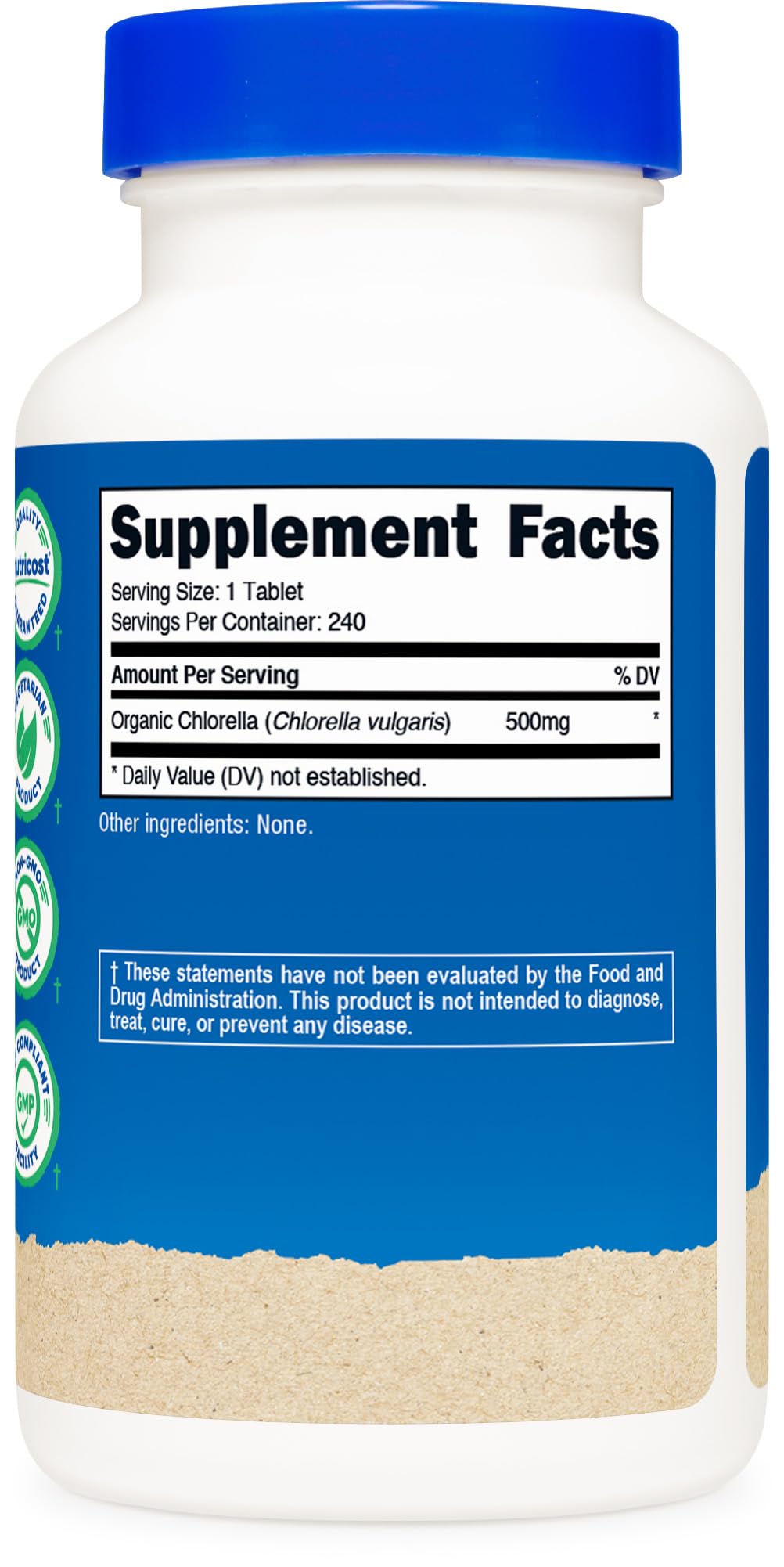 Nutricost Organic Chlorella 500mg, 240 Tablets - Gluten Free, Non-GMO