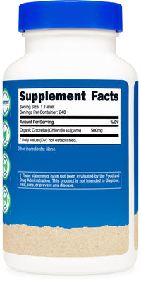 Thumbnail for Nutricost Organic Chlorella 500mg, 240 Tablets - Gluten Free, Non-GMO