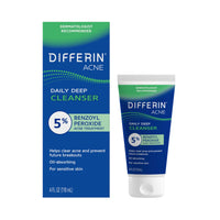 Thumbnail for Differin Acne Face Wash with 5% Benzoyl Peroxide, Daily Deep Cleanser by the makers of Differin Gel, Gentle Skin Care for Acne Prone Sensitive Skin, 4 oz (Packaging May Vary)