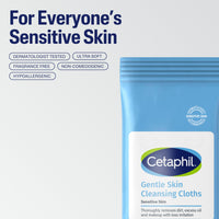 Thumbnail for Cetaphil Face and Body Wipes, Gentle Skin Cleansing Cloths, 50 Count, Twin Pack, for Dry, Sensitive Skin, Flip Top Closure, Great for the Gym, Travel, in the Car, Hypoallergenic, Fragrance Free