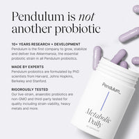 Thumbnail for Pendulum Metabolic Daily - Multi-Strain Probiotic with Akkermansia muciniphila to Support Metabolism and Sustain Energy Levels - for Women and Men - 30 Capsules (1 Pack)