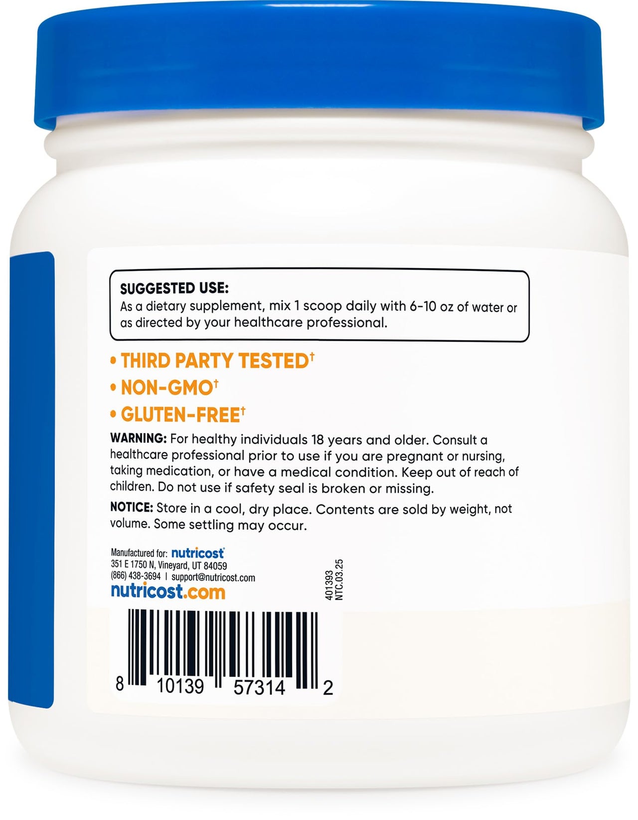 Nutricost Pure MSM Powder 500 Grams (Methylsulfonylmethane)