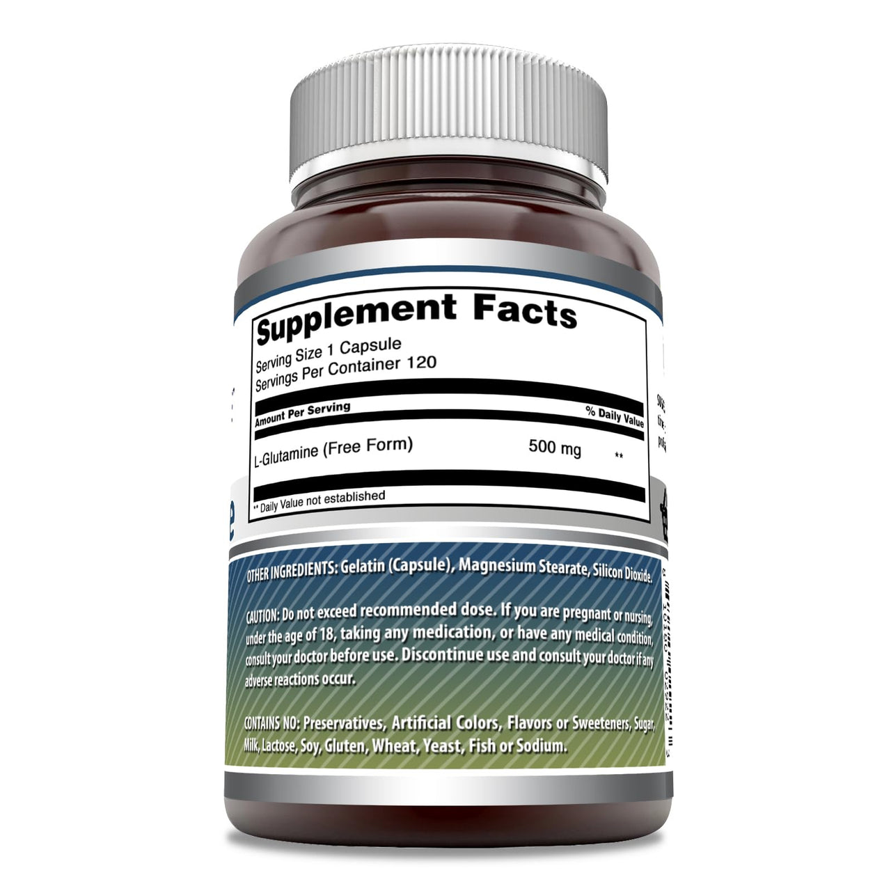 Amazing Formulas L-Glutamine Amino Acid Supplement | 500 Mg | Capsules | Non-GMO | Gluten-Free | Made in USA (1 Pack | 120 Count)