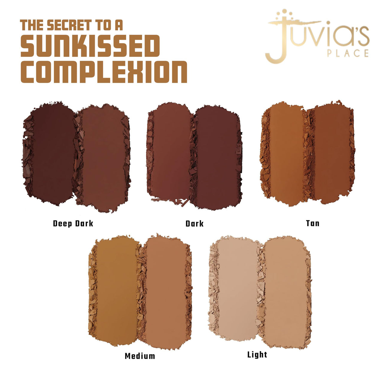 Juvia's Place Bronzed Duo Bronzer Medium - Soft Matte, Contour, Bronzer Pressed Powder, Long-Wearing & Buildable Bronzing Powder - Suitable for Medium Skin Tone