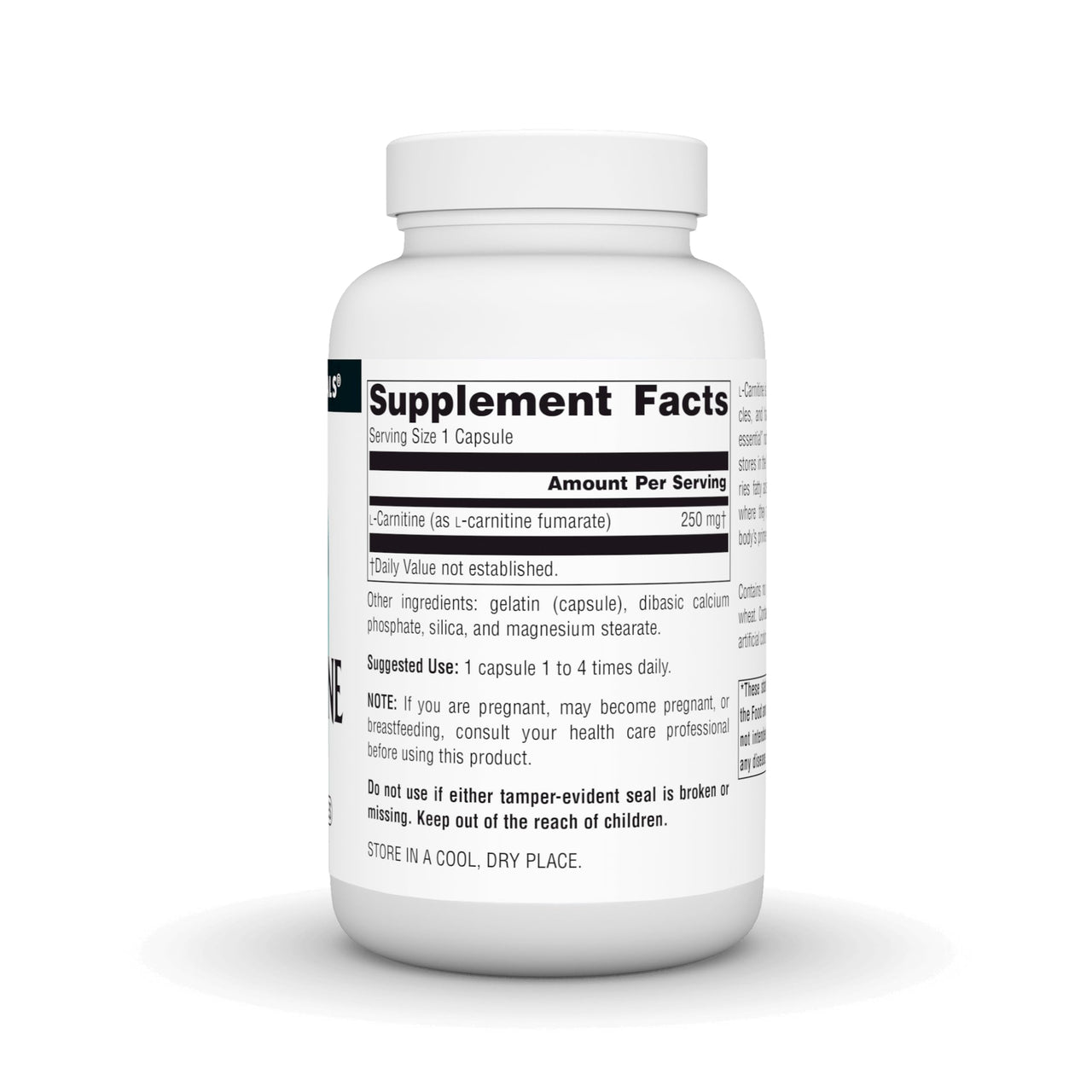 Source Naturals L-Carnitine, Metabolic Energy*, 250mg - 120 Capsules