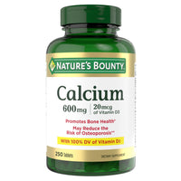 Thumbnail for Nature's Bounty Calcium Carbonate & Vitamin D, Supports Immune Health & Bone Health, 600mg Calcium & 800IU Vitamin D3, 250 Tablets