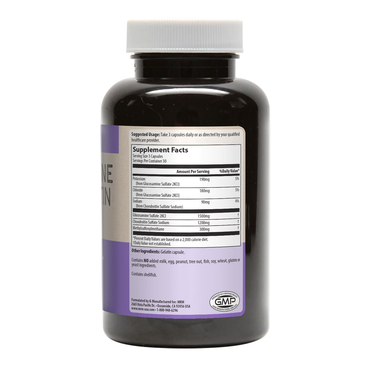 MRM Nutrition Glucosamine Chondroitin MSM - Joint Support Supplement with Glucosamine Sulfate, Chondroitin Sulfate & MSM for Cartilage & Mobility Health, for Women & Men, Gluten Free - 30 Servings