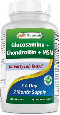 Thumbnail for Best Naturals Glucosamine Chondroitin and MSM (Non-GMO) - Promotes Joint Health - 180 Count