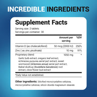 Thumbnail for Dr. Berg Emergency Immune Support w/Echinacea - Potent Blend of Herbal Extracts (Warning: Strong Herbal Smells) - Immune Support Supplement Includes 2,000 IUs of Vitamin D & 10mg of Zinc - 60 Tablets