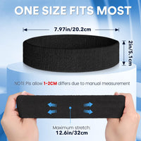 Thumbnail for BEACE Sweatbands Sports Headband for Men & Women - Moisture Wicking Athletic Cotton Terry Cloth Sweatband for Tennis, Basketball, Running, Gym, Working Out