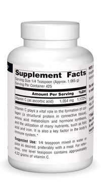 Thumbnail for Source Naturals Vitamin C - Ascorbic Acid Crystals That Dissolves Instantly, Dietary Supplement - 16 oz