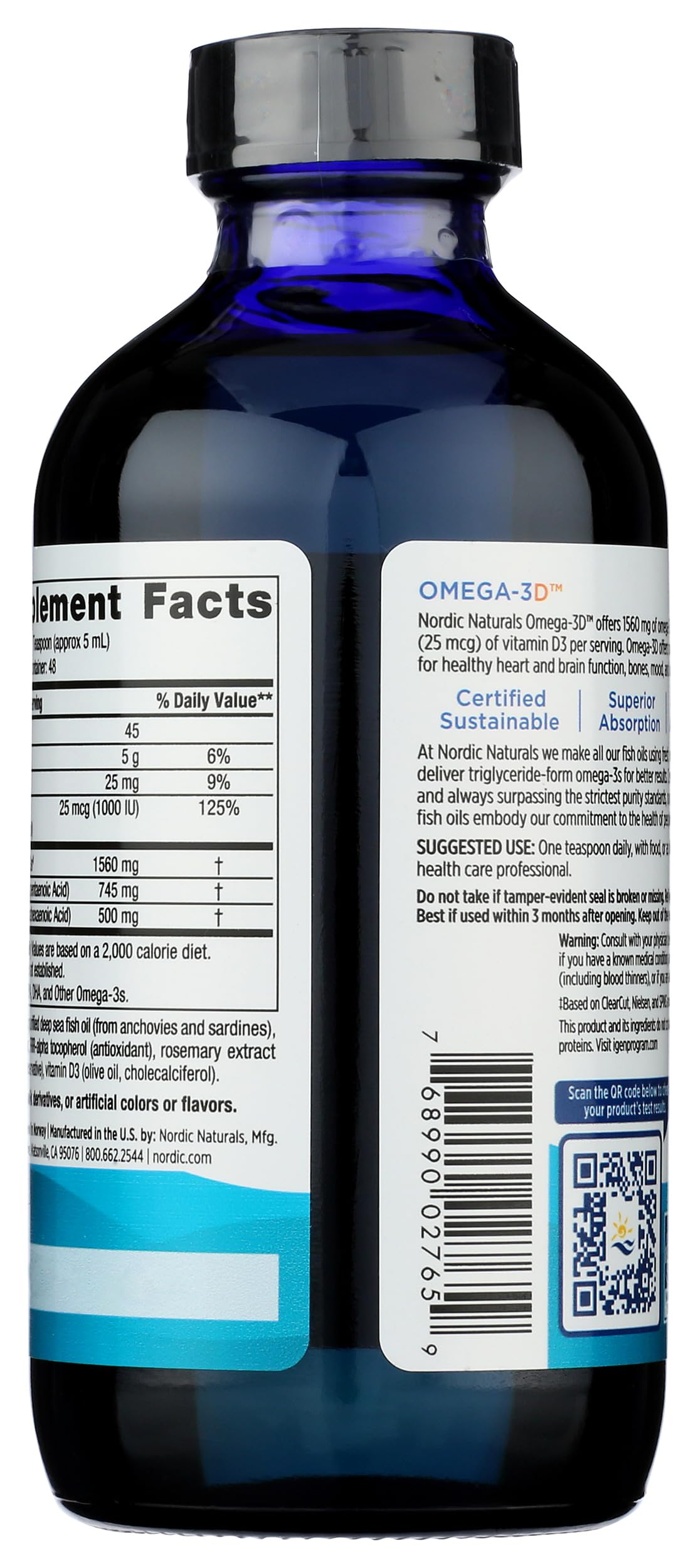 Nordic Naturals, Omega 3 D Lemon, 8 Fl Oz