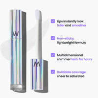 Thumbnail for Wonderskin Lip Gloss Blading Top Gloss, Clear Glitter Lip Gloss, Hydrating and High Shine Finish Lip Makeup (Clear Shine)