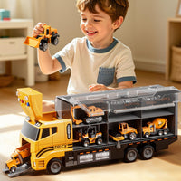 Thumbnail for XINNOVEL Carrier Truck Toddlers Toys for 3 4 5 6 7 Years Old Boys, Toy Truck Transport Car & Die-Cast Car and Play Mat, Construction Toys Birthday Gifts for Kids 3 4 5 6 7 8+ Years Old Boys Girls